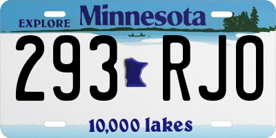 MN license plate 293RJO