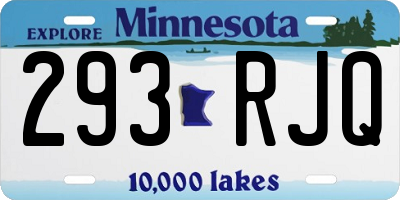 MN license plate 293RJQ