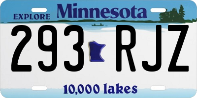 MN license plate 293RJZ
