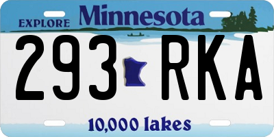 MN license plate 293RKA
