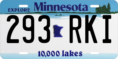 MN license plate 293RKI