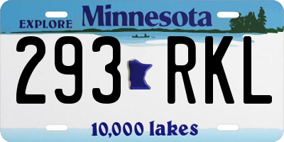 MN license plate 293RKL