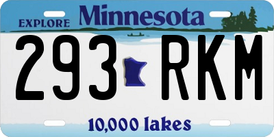 MN license plate 293RKM