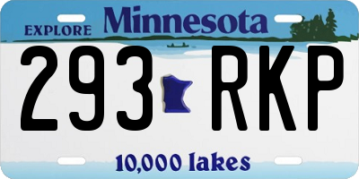 MN license plate 293RKP