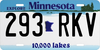 MN license plate 293RKV
