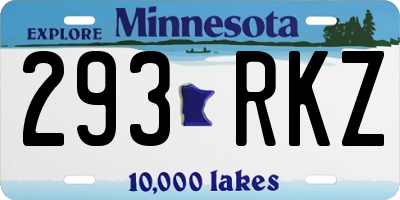 MN license plate 293RKZ