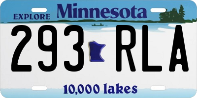 MN license plate 293RLA
