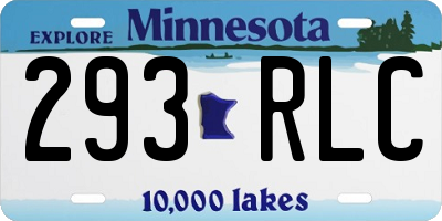 MN license plate 293RLC
