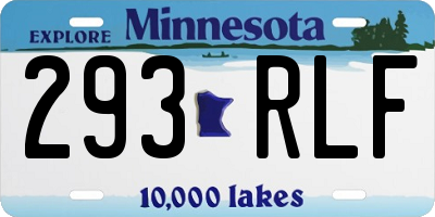 MN license plate 293RLF