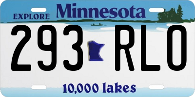 MN license plate 293RLO