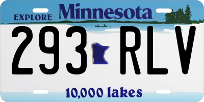 MN license plate 293RLV