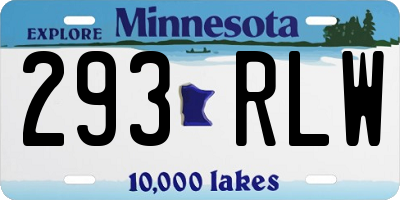 MN license plate 293RLW