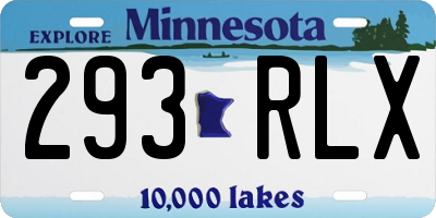 MN license plate 293RLX