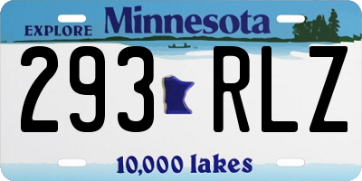MN license plate 293RLZ
