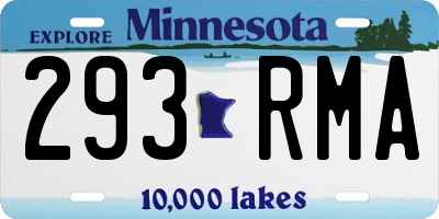 MN license plate 293RMA