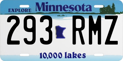 MN license plate 293RMZ
