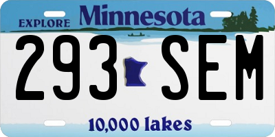 MN license plate 293SEM