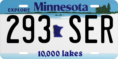 MN license plate 293SER