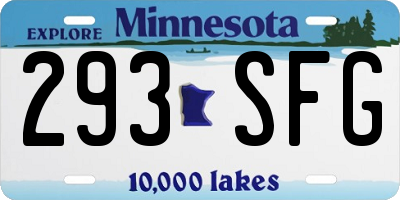 MN license plate 293SFG