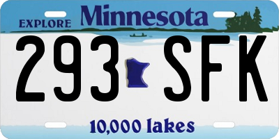 MN license plate 293SFK