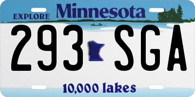 MN license plate 293SGA
