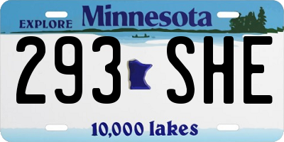MN license plate 293SHE