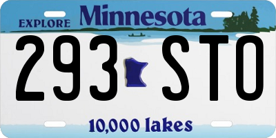MN license plate 293STO