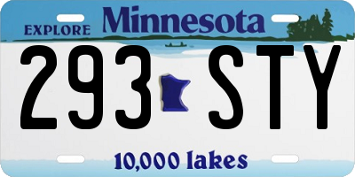MN license plate 293STY