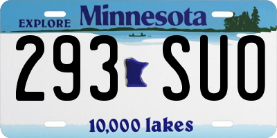 MN license plate 293SUO