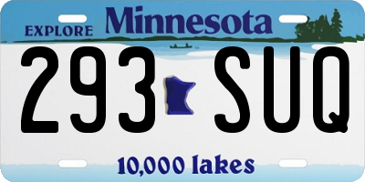 MN license plate 293SUQ