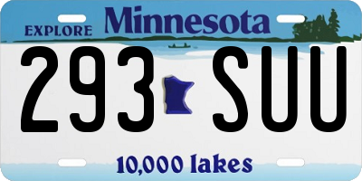 MN license plate 293SUU