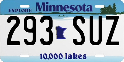 MN license plate 293SUZ