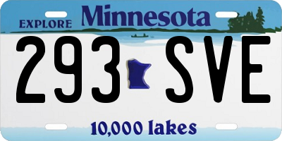 MN license plate 293SVE