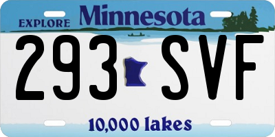MN license plate 293SVF