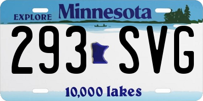 MN license plate 293SVG