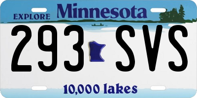 MN license plate 293SVS