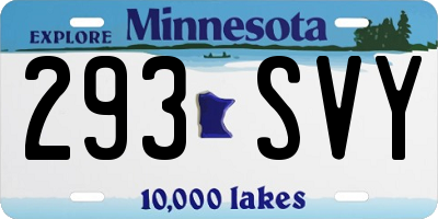 MN license plate 293SVY
