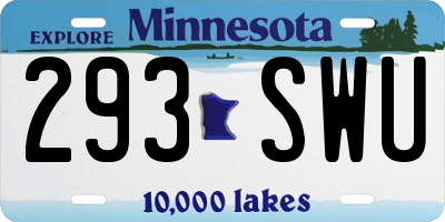 MN license plate 293SWU