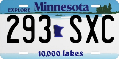 MN license plate 293SXC
