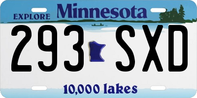 MN license plate 293SXD