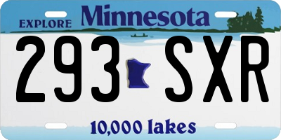 MN license plate 293SXR