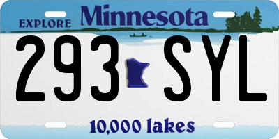 MN license plate 293SYL