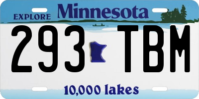 MN license plate 293TBM