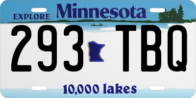 MN license plate 293TBQ