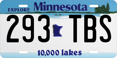 MN license plate 293TBS