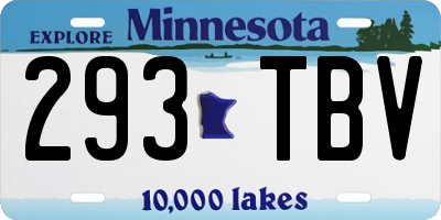 MN license plate 293TBV