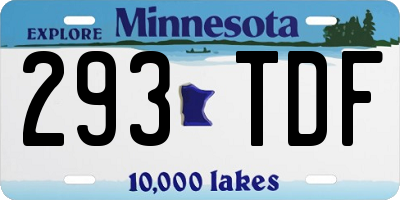 MN license plate 293TDF