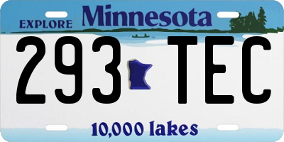 MN license plate 293TEC