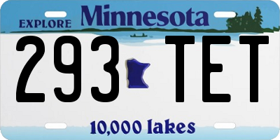 MN license plate 293TET