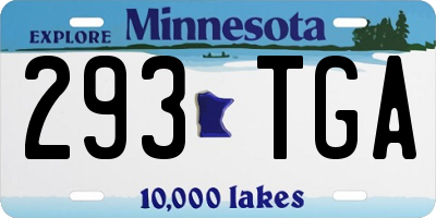MN license plate 293TGA